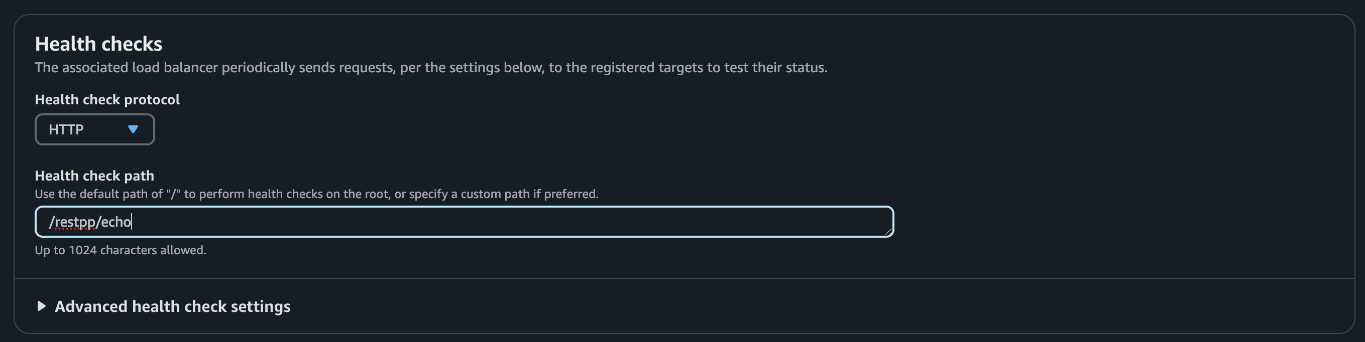 RESTPP health check configuration