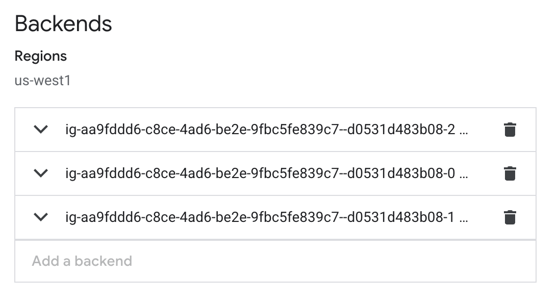 backend regions