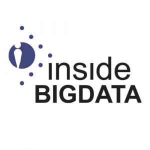 Logo of inside BIGDATA with a stylized letter i inside a blue circle, surrounded by small dots on the left. The text inside BIGDATA is written in black.