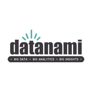 Logo of Datanami with the tagline Big Data, Big Analytics, Big Insights below it. The word datanami is in bold black letters with blue lines above it, and the tagline is in smaller font with colored dots separating the phrases.