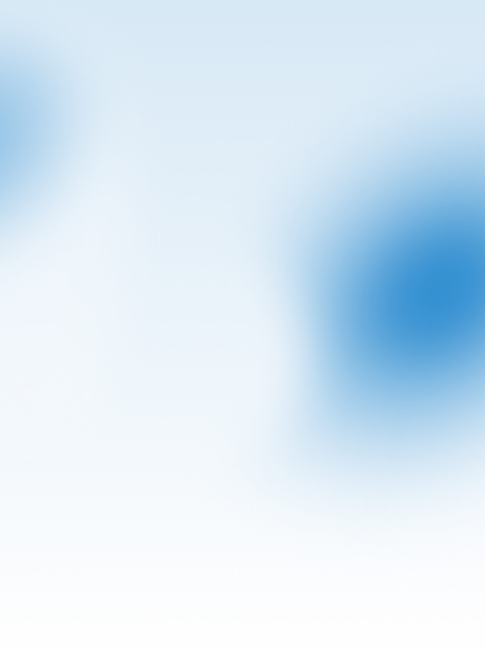 A soft, light blue and white gradient background with two blurred blue spots, one in the top right corner and another in the top left, creating a calm and abstract atmosphere.